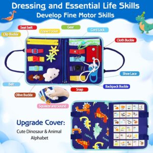 Esjay Toddler Busy Board Montessori Toys for Boys, Sensory Book Educational Activities for Learning Fine Motor Skills, Birthday Gifts for Boys Toddlers, Travel Toys for Airplane...