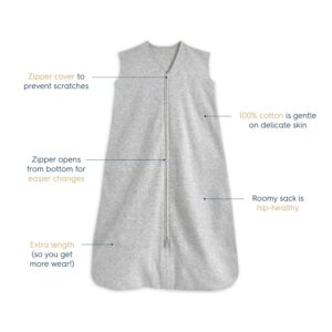 HALO Sleepsack Wearable Blanket 100% Cotton, Heather Grey, Small